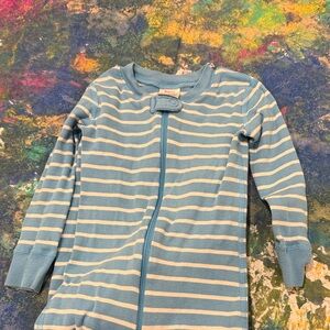 Hanna Andersson Blue and White Striped Baby Onesie